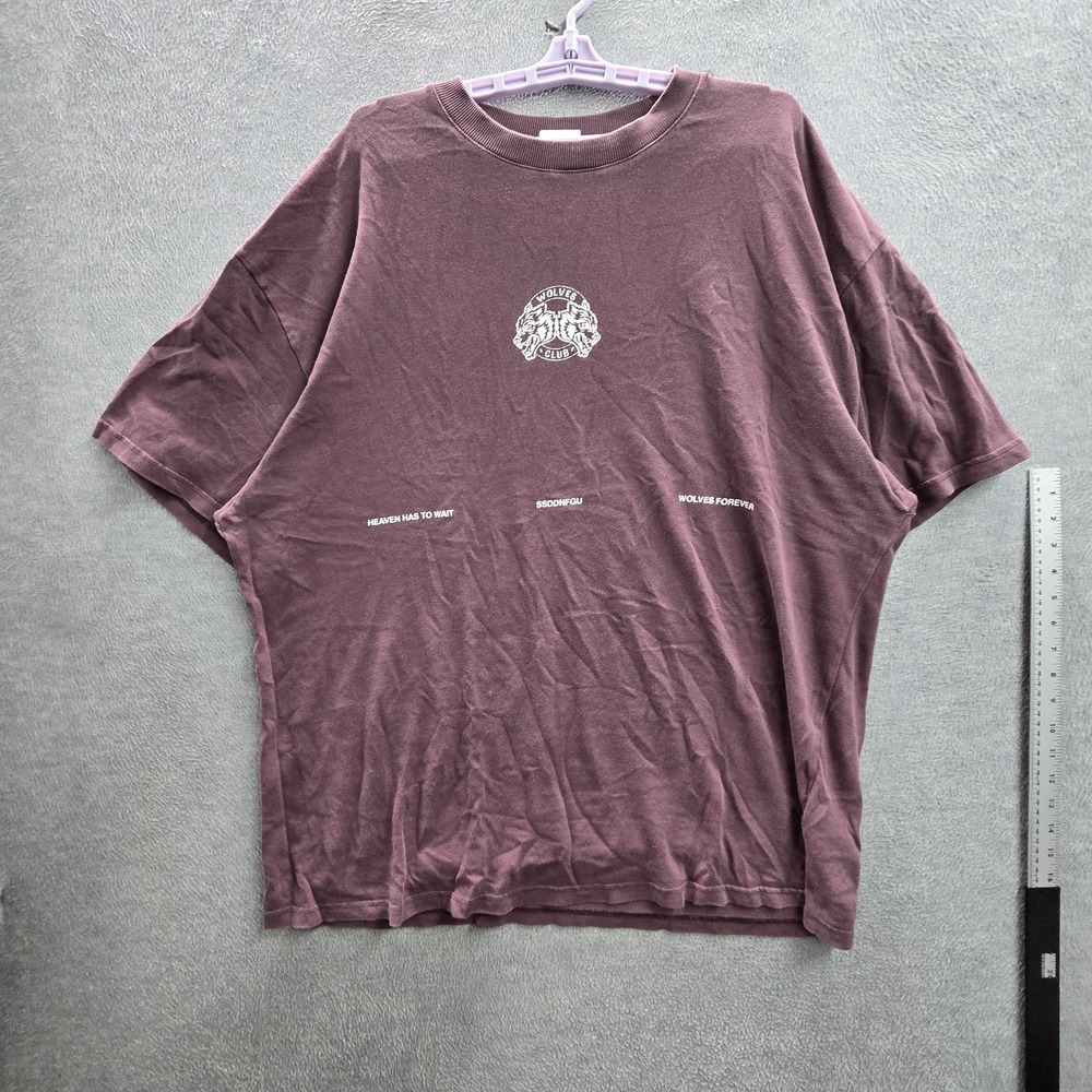 DARC SPORT Men Shirt XXL Purple Wolf Heaven Has To Wait 726 Oversized READ
